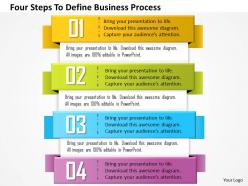 0814 business consulting diagram four steps to define business process powerpoint slide template