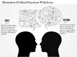 0814 business consulting diagram illustration of mind functions with icons powerpoint slide template