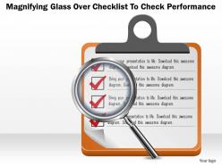 0814 business consulting diagram magnifying glass over checklist to check performance powerpoint slide template