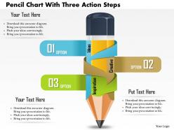 0814 business consulting diagram pencil chart with three action steps powerpoint slide template