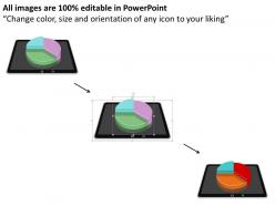 0814 business consulting diagram percentage pie chart on computer tablet powerpoint slide template