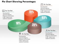 0814 business consulting diagram pie chart showing percentages powerpoint slide template