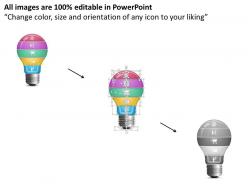 0814 business consulting five segments in light bulb with icons powerpoint slide template