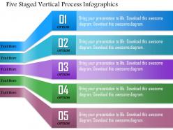 0814 business consulting five staged vertical process infographics powerpoint slide template