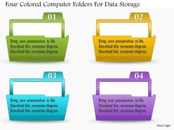 0814 business consulting four colored computer folders for data storage powerpoint slide template