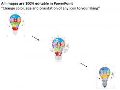 0814 business consulting light bulb puzzle design with icons powerpoint slide template