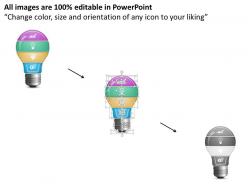 0814 business consulting light bulb showing four steps process powerpoint slide template