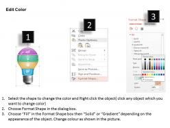 0814 business consulting light bulb showing four steps process powerpoint slide template