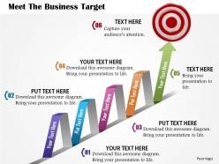 0814 business consulting meet the business target with growth arrow and dart powerpoint slide template