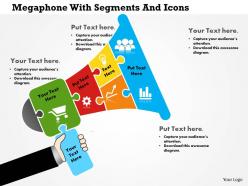 0814 Business Consulting Megaphone With Segments And Icons PowerPoint Slide Template