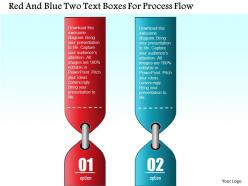 0814 business consulting red and blue two text boxes for process flow powerpoint slide template