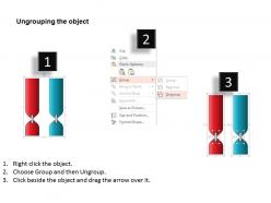 0814 business consulting red and blue two text boxes for process flow powerpoint slide template