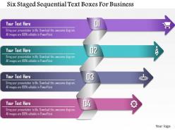 0814 business consulting six staged sequential text boxes for business powerpoint slide template