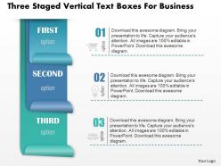 0814 business consulting three staged vertical text boxes for business powerpoint slide template