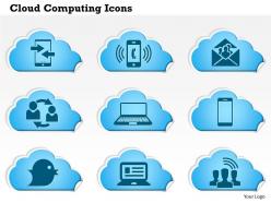 0814 cloud computing icons phone ringing email social laptop tweet communication ppt slides
