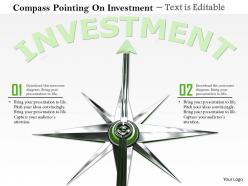 0814 compass with arrow pointing on investment image graphics for powerpoint