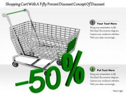 0814 concept of fifty percent discount with shopping cart image graphics for powerpoint