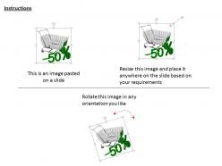 0814 concept of fifty percent discount with shopping cart image graphics for powerpoint