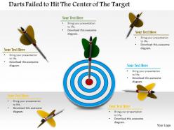 0814 darts failed to hit the center of the target with one on the bulls eye image graphics for powerpoint
