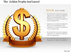 0814 dollar symbol on laurel trophy for success image graphics for powerpoint