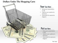 0814 dollars under the shopping carts image graphics for powerpoint