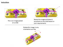 0814 fifty dollar note bundle with gift wrap shows gifting ideas image graphics for powerpoint