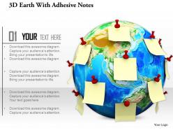 0814 globe with adhesive notes global concept image graphic for powerpoint