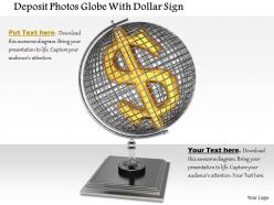 0814 globe with dollar sign on stand shows finance and currency image graphics for powerpoint