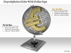 0814 globe with euro symbol shows business and finance image graphics for powerpoint