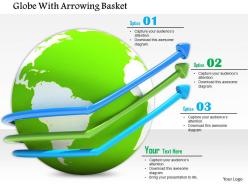 0814 globe with growth arrows in different colors shows business image graphics for powerpoint