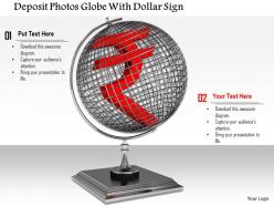 0814 globe with rupee symbol for business and finance image graphics for powerpoint