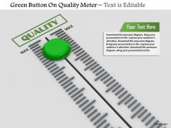 0814 green button on quality meter image graphics for powerpoint