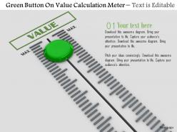 0814 green button on value calculation meter image graphics for powerpoint