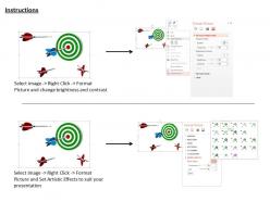 0814 green dart with two red and one blue arrows to hit target image graphics for powerpoint