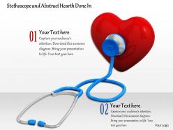 0814 heart checked by stethoscope shows medical and health theme image graphics for powerpoint