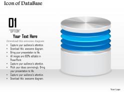 0814 icon of database or disk storage for a network file system or storage area network ppt slides