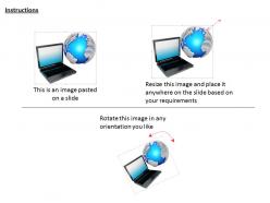 0814 internet concept of global business with graphic of laptop and globe graphics for powerpoint