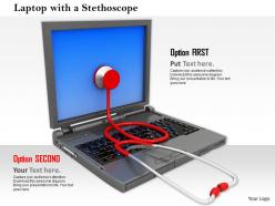 0814 laptop with red stethoscope for technology and health theme image graphics for powerpoint
