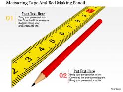 0814 measuring tape with red pencil shows measurement image graphics for powerpoint