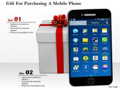 0814 mobile phone with gift box image graphics for powerpoint