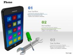 0814 mobile phone with screwdriver and wrench image graphics for powerpoint