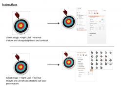 0814 multicolored dart with arrow on bulls eye for target image graphics for powerpoint