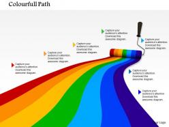 0814 multicolored path with roller shows business steps image graphics for powerpoint