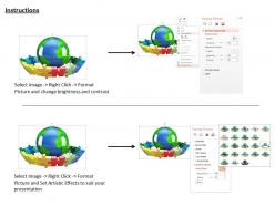 0814 multicolored puzzles around the globe shows global business image graphics for powerpoint