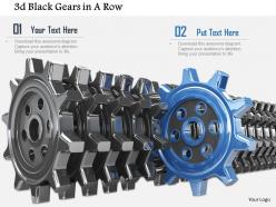 0814 multiple black gears with one blue gear standing out shows leadership concept image graphics for powerpoint