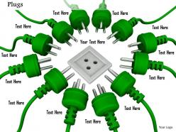 0814 multiple green plugs with one socket shows target selection image graphics for powerpoint