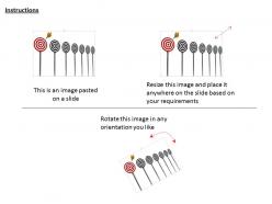 0814 multiple target darts in black color with one red an arrow hitting image graphics for powerpoint