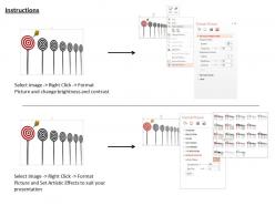 0814 multiple target darts in black color with one red an arrow hitting image graphics for powerpoint