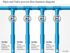 0814 pipes and valve process flow business diagram powerpoint presentation slide template