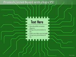0814 printed circuit board pcb with chip cpu microprocessor with connections for eda ppt slides